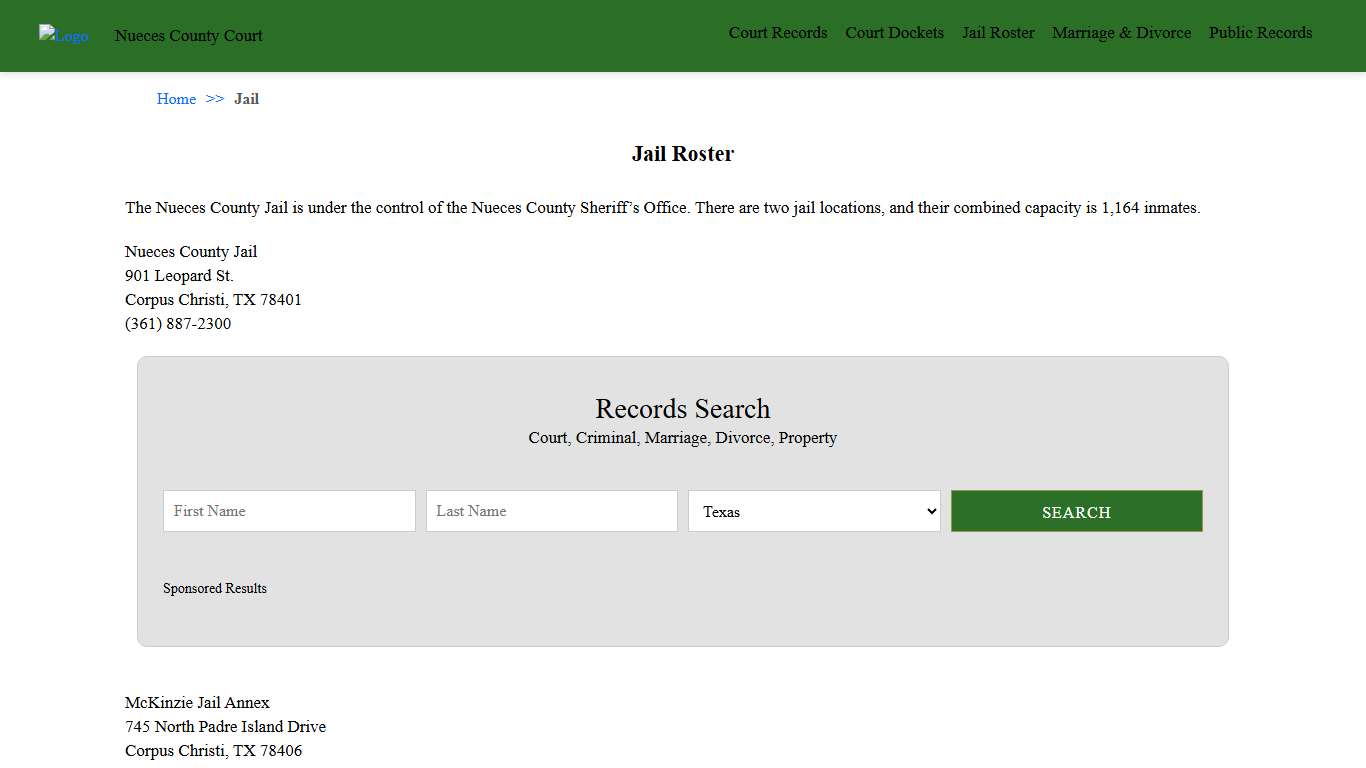 Jail Roster Nueces County Court
